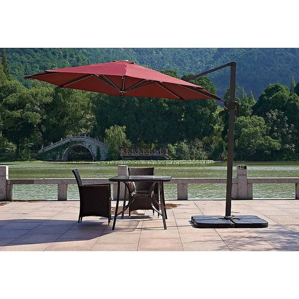 Outdoor Patio 4-Piece Cantilever Offset 3M Umbrella Base Stand Weight Water Sand Deals499