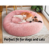 Pet Bed Dog Cat Calming Bed Large 90cm Pink Sleeping Comfy Cave Washable Deals499