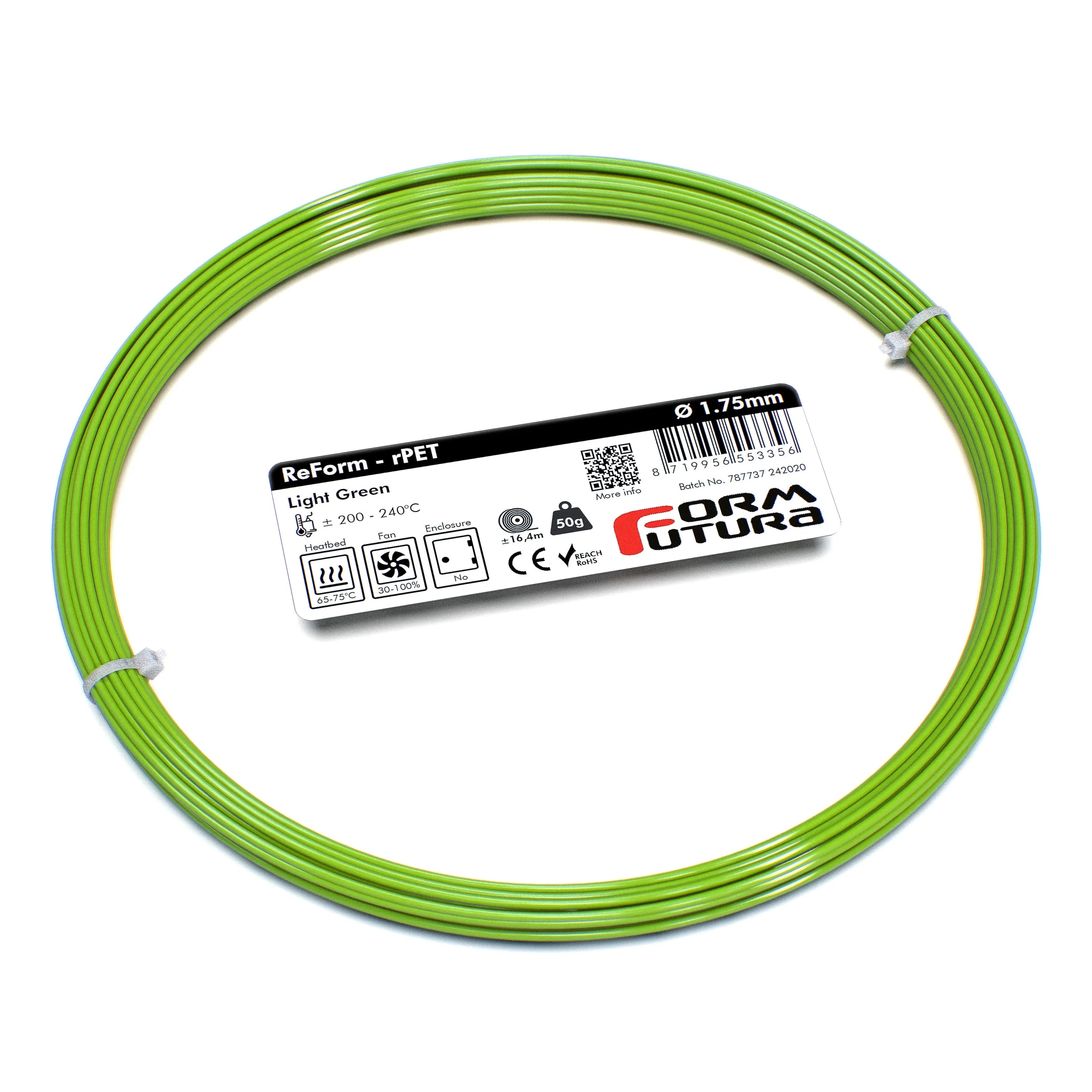 PETG Filament FormFortura ReForm - rPET available in 8 colors - 3D Printer Filament FORMFUTURA