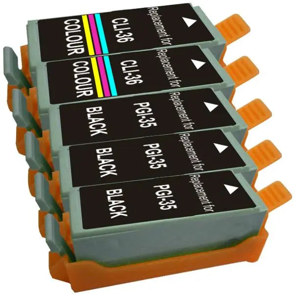 PGI-35 / CLI-36 Compatible Inkjet Cartridge Set  5 Cartridges CANON
