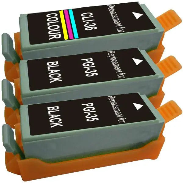 PGI-35 CLI-36 Compatible Inkjet Cartridge Set  3 Cartridges CANON