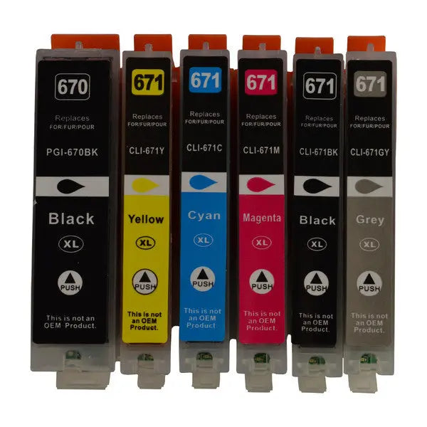 PGI-670XL CLI-671XL Compatible Inkjet Set (6 Cartridges) CANON