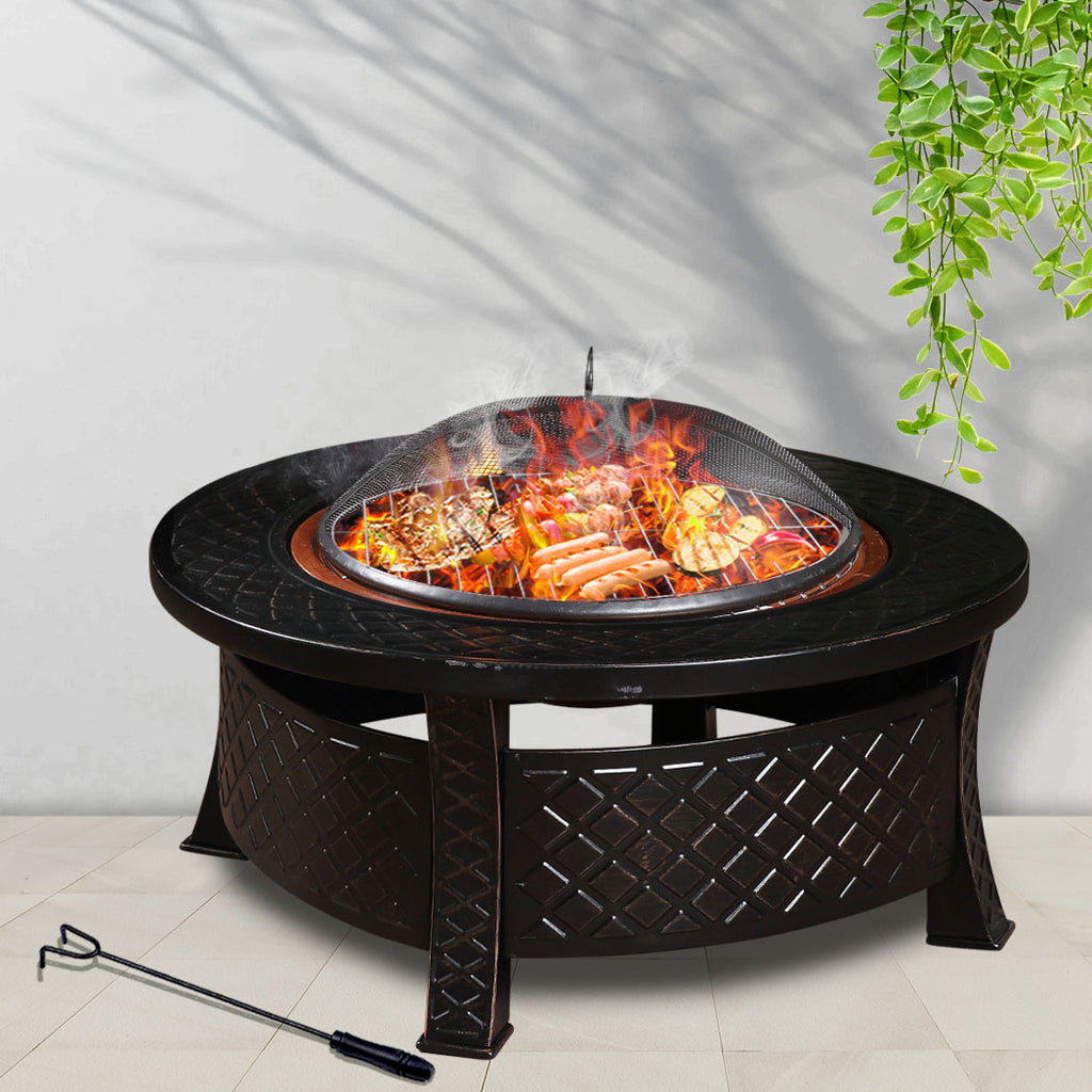 3 in 1 Outdoor Garden Fire Pit BBQ Firepit Brazier Round Stove Patio Heater Deals499