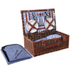Alfresco 4 Person Picnic Basket Handle Baskets Outdoor Insulated Blanket Deals499