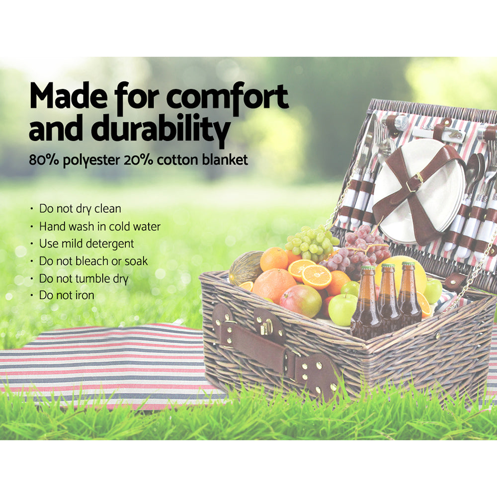 Alfresco 4 Person Picnic Basket Baskets Deluxe Outdoor Corporate Gift Blanket Deals499