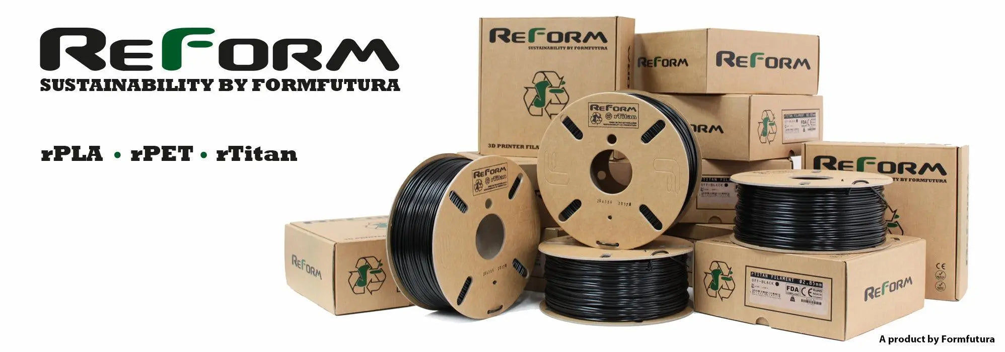 PLA Filament FormFortura ReForm - rPLA available in 8 colors - 3D Printer Filament FORMFUTURA