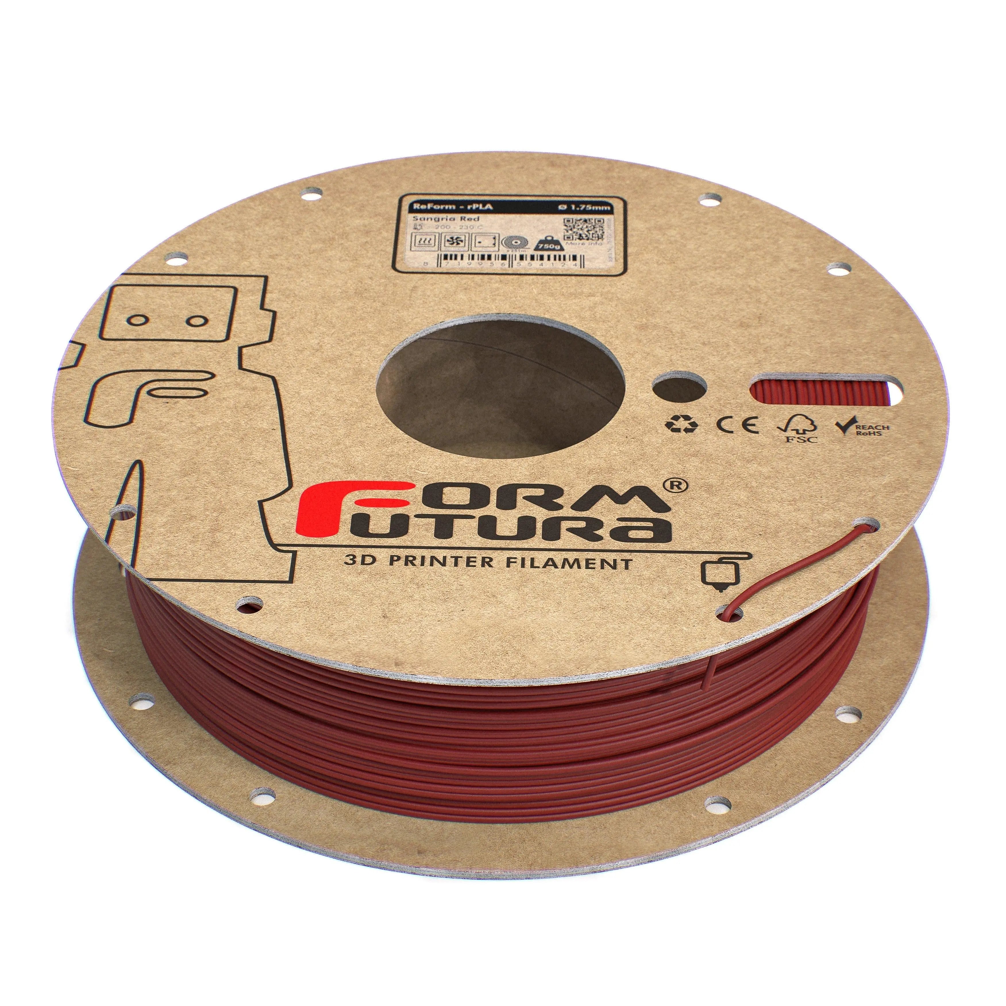 PLA Filament FormFortura ReForm - rPLA available in 8 colors - 3D Printer Filament FORMFUTURA