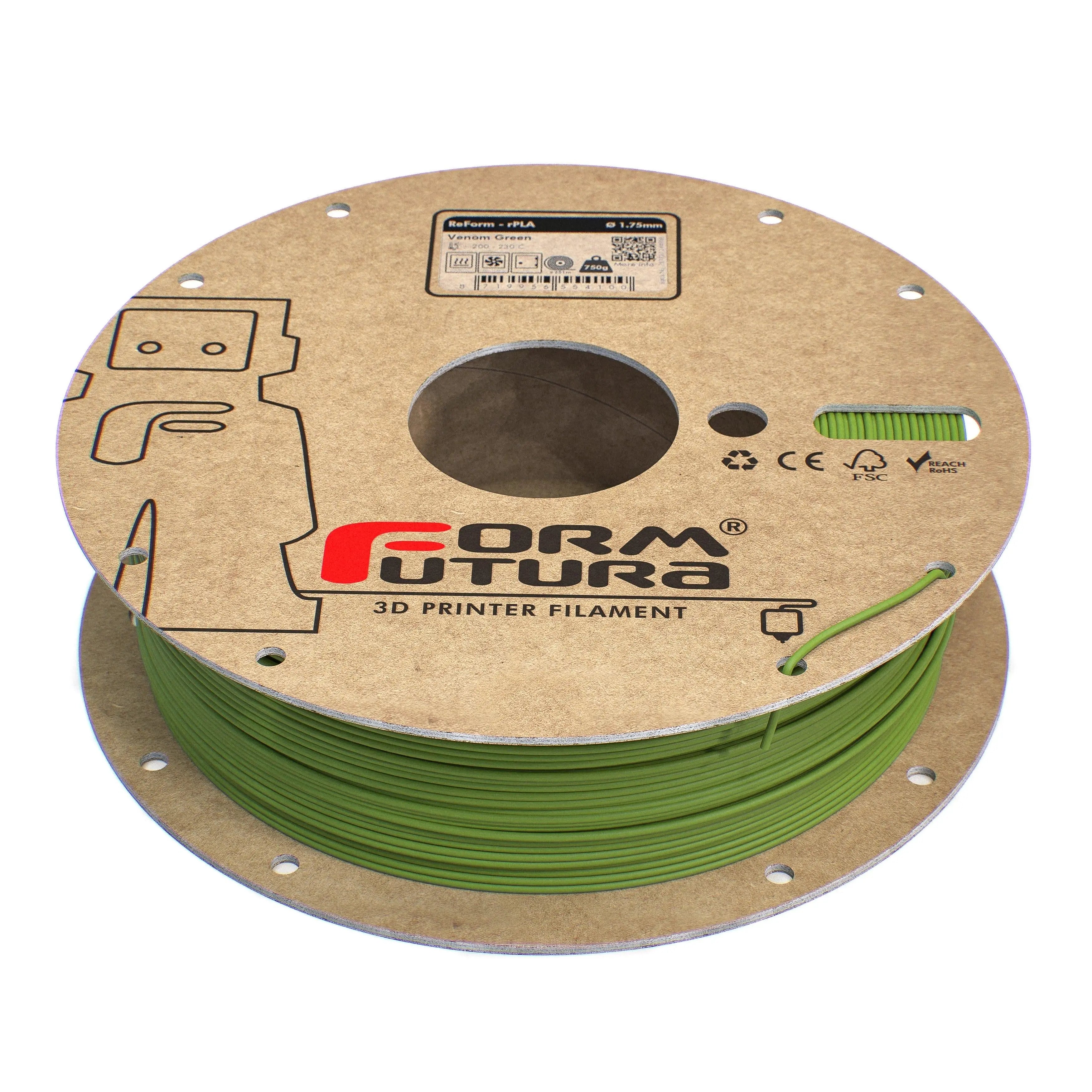 PLA Filament FormFortura ReForm - rPLA available in 8 colors - 3D Printer Filament FORMFUTURA