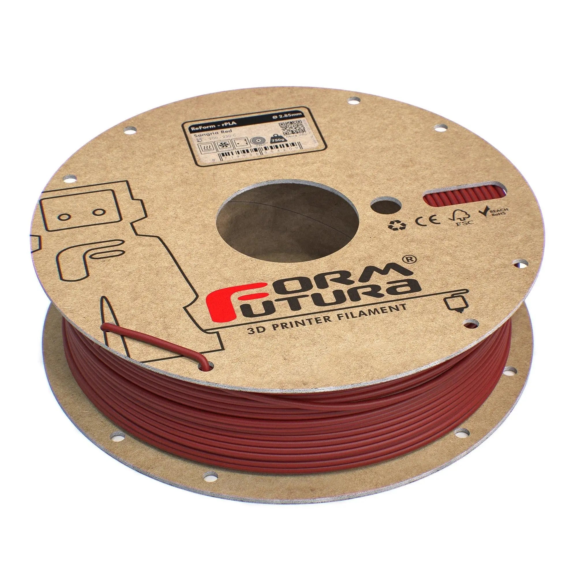 PLA Filament FormFortura ReForm - rPLA available in 8 colors - 3D Printer Filament FORMFUTURA