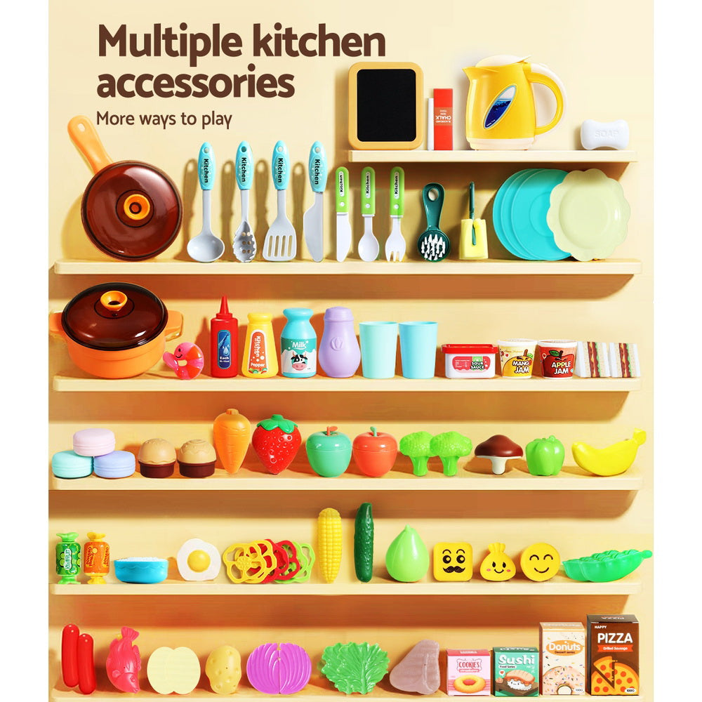 Keezi Kids Kitchen Playset Pretend Play Food Sink Cooking Utensils 73pcs Deals499