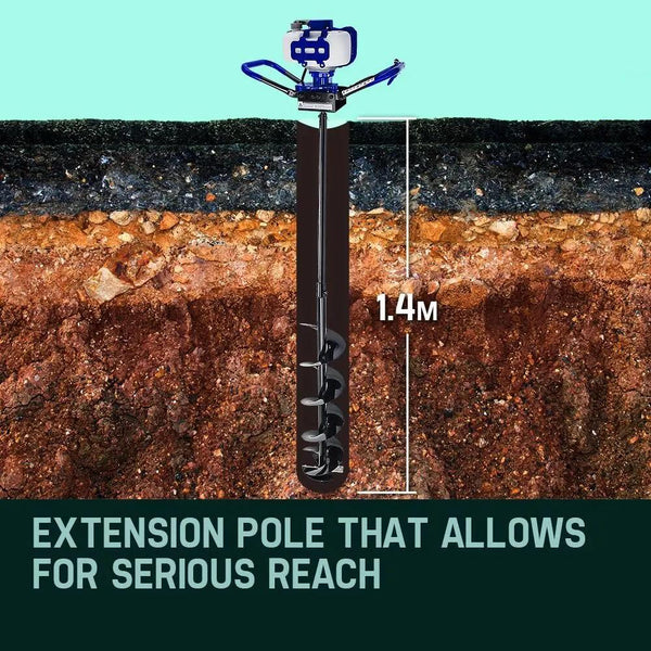 POWERBLADE Post Hole Digger 62CC Posthole Earth Auger Fence Borer Petrol Drill Deals499