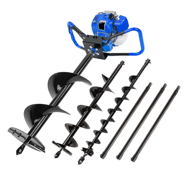 POWERBLADE Post Hole Digger 75CC Posthole Earth Auger Fence Borer Petrol Drill Deals499