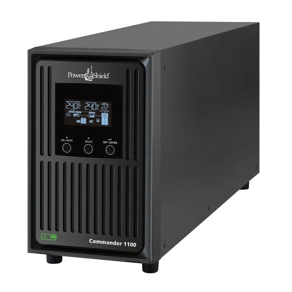 POWERSHIELD Commander 1100VA / 990W Line Interactive Pure Sine Wave Tower UPS with AVR. Telephone / Modem POWERSHIELD