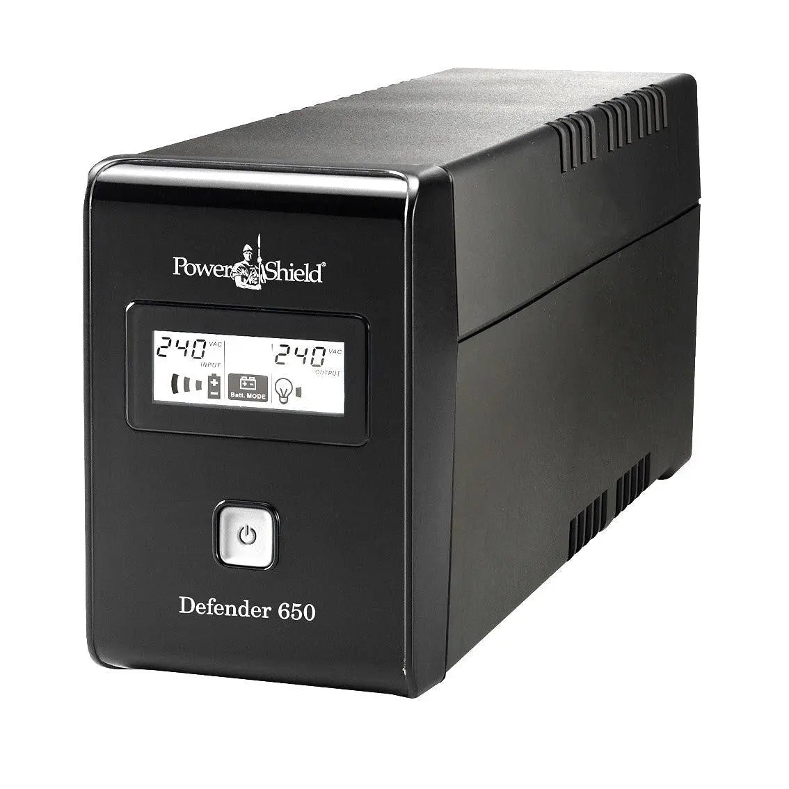 POWERSHIELD Defender 650VA / 390W Line Interactive UPS with AVR, Australian Outlets and user replaceable batteries POWERSHIELD