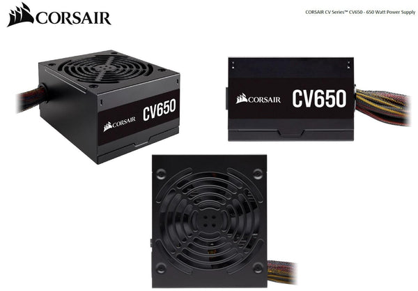 CORSAIR 650W CV Series CV650, 80 PLUS Bronze Certified, Compact design, ATX Power Supply (LS) CORSAIR