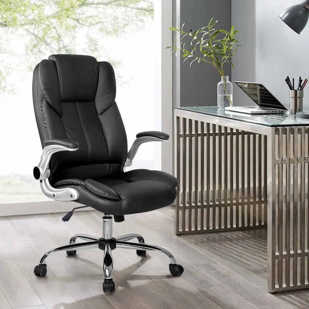 PU Leather Executive Office Desk Chair - Black Deals499