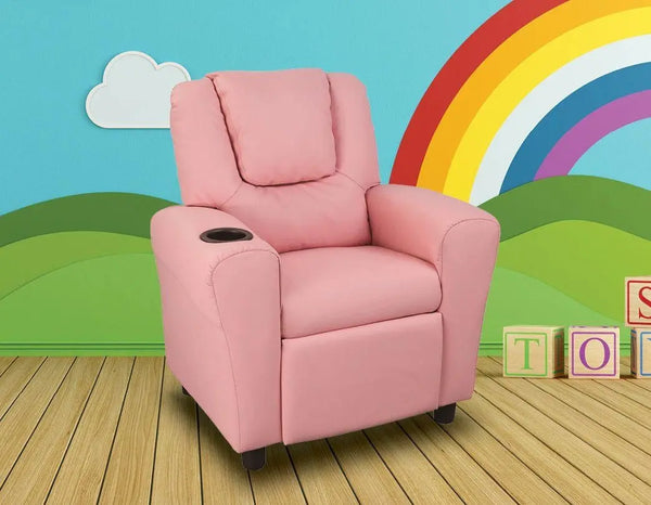 PU Leather Kids Recliner with Drink Holder Deals499