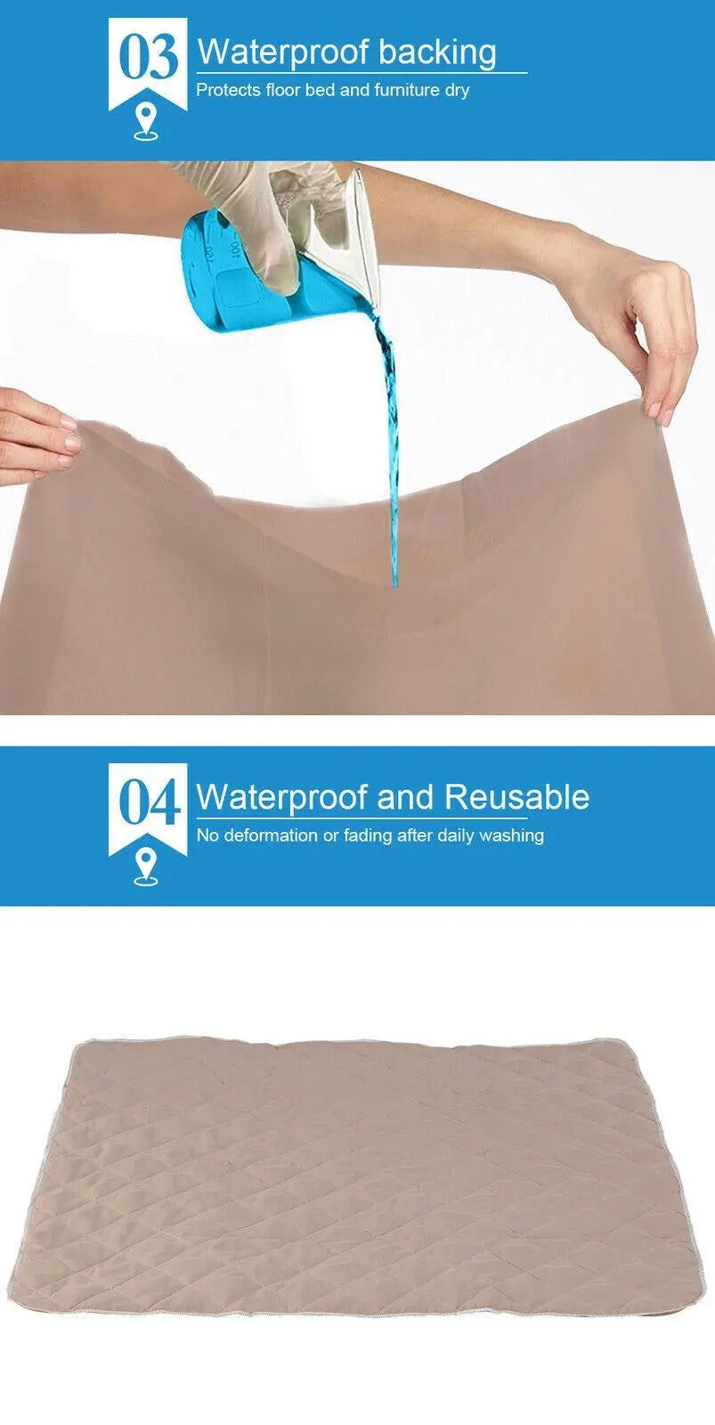 PaWz 2 Pcs 120x180 cm Reusable Waterproof Pet Puppy Toilet Training Pads Deals499