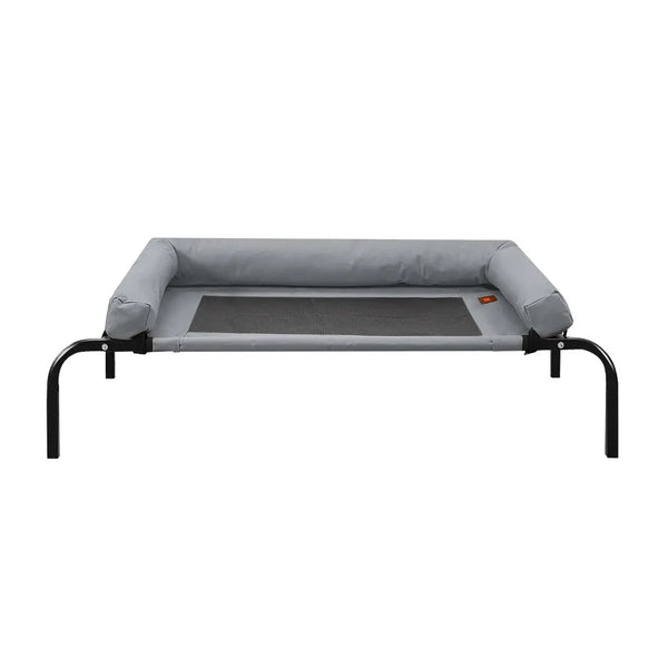 PaWz Heavy Duty Pet Bed Bolster Trampoline Dog Puppy Cat Hammock Mesh L Grey Deals499