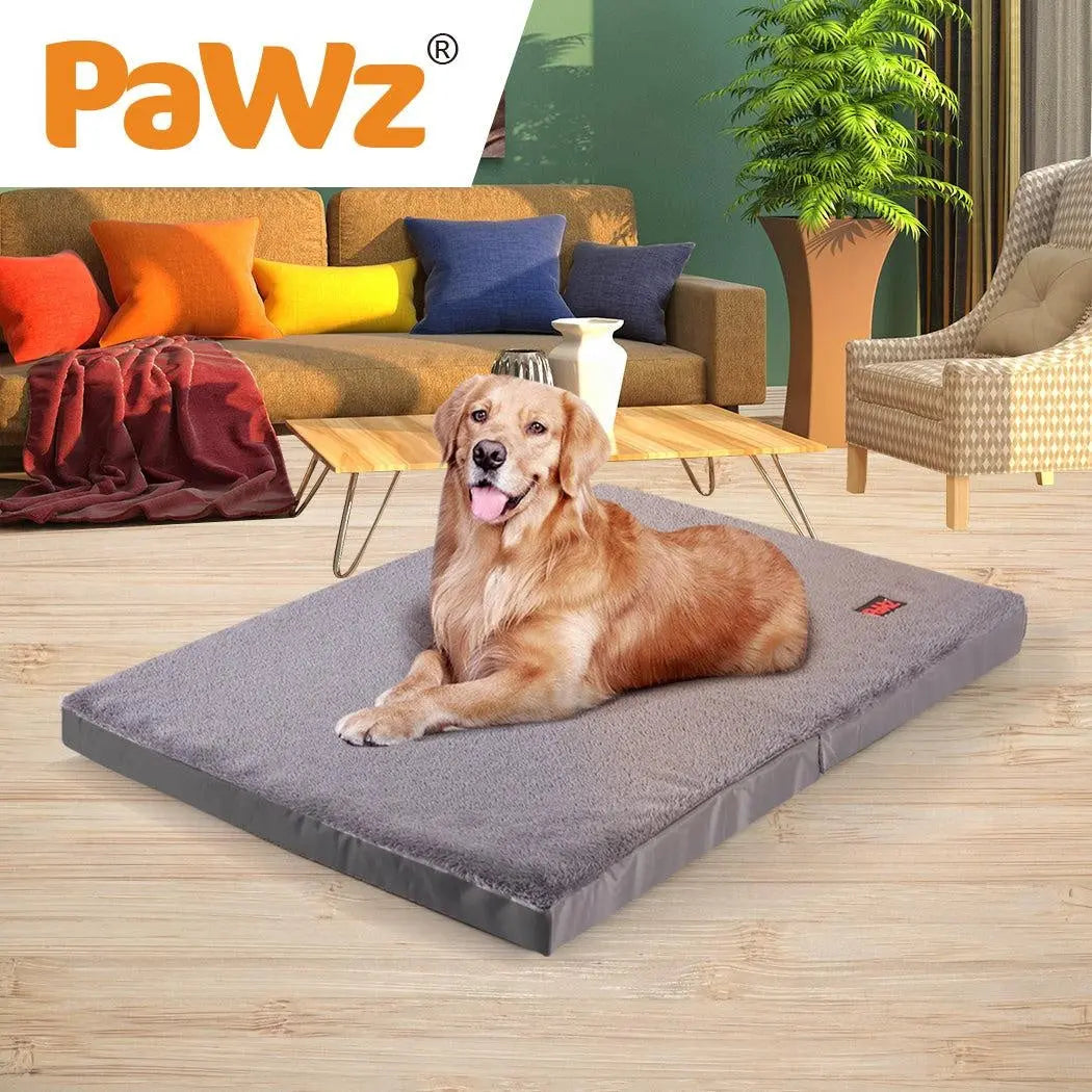 PaWz Pet Bed Foldable Dog Puppy Beds Cushion Pad Pads Soft Plush Black XL Deals499