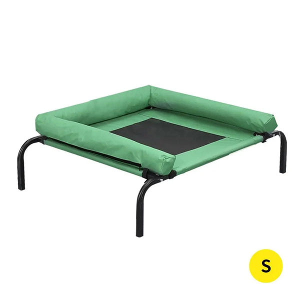 PaWz Pet Bed Heavy Duty Frame Hammock Bolster Trampoline Dog Puppy Mesh S Green Deals499
