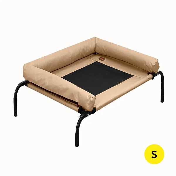 PaWz Pet Bed Heavy Duty Frame Hammock Bolster Trampoline Dog Puppy Mesh S Tan Deals499