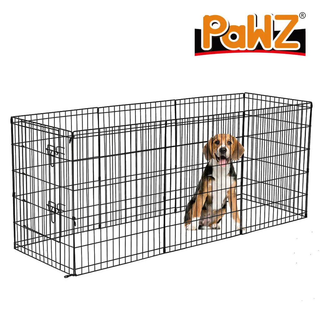 PaWz Pet Dog Playpen Puppy Exercise 8 Panel Enclosure Fence Black With Door 42" Deals499
