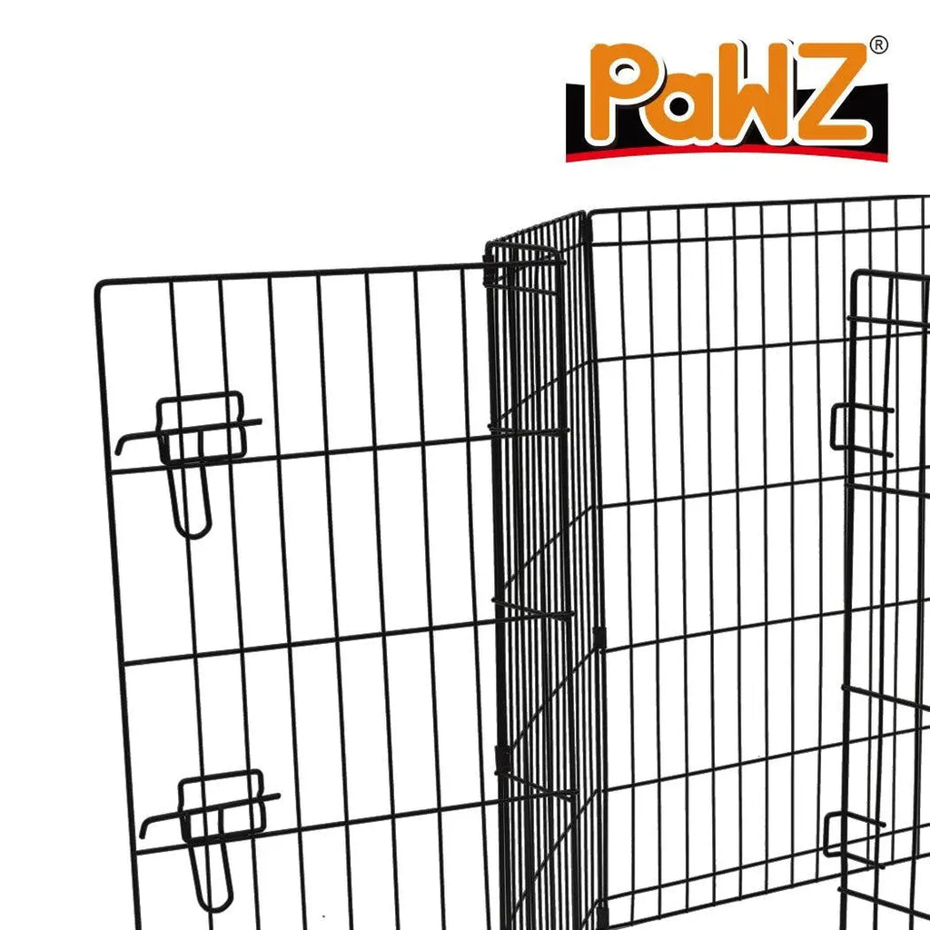 PaWz Pet Dog Playpen Puppy Exercise 8 Panel Enclosure Fence Black With Door 42" Deals499