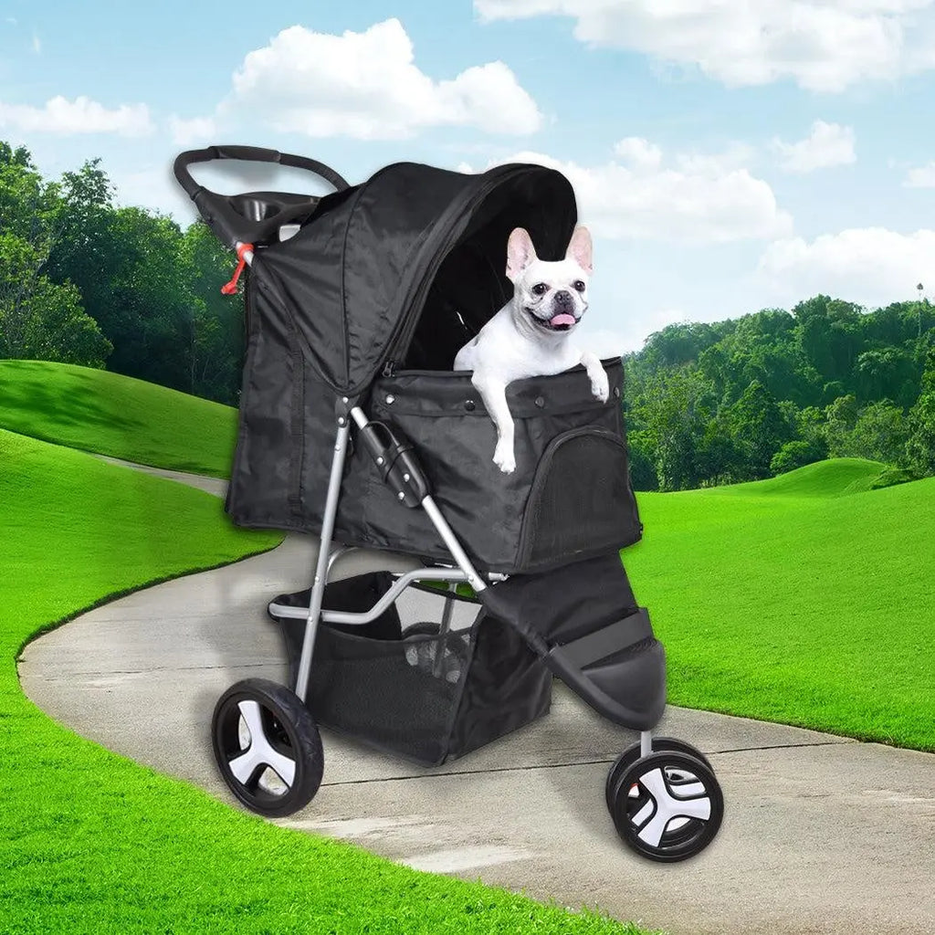 PaWz Pet Stroller 3 Wheels Dog Cat Cage Puppy Pushchair Travel Walk Carrier Pram Deals499
