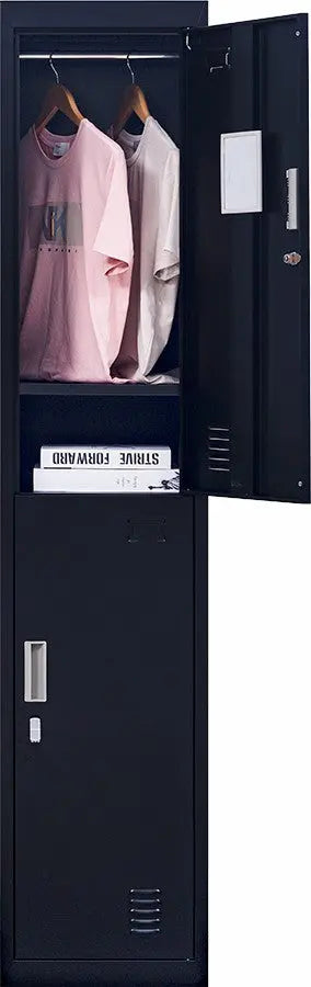 Padlock-operated lock 2-Door Vertical Locker for Office Gym Shed School Home Storage Black Deals499