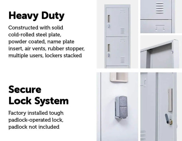 Padlock-operated lock 4 Door Locker for Office Gym Grey Deals499