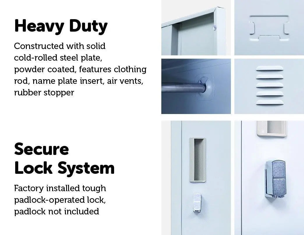 Padlock-operated lock One-Door Office Gym Shed Clothing Locker Cabinet Grey Deals499