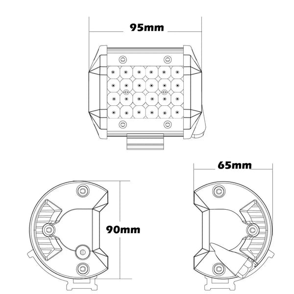 Pair 4 inch Spot LED Work Light Bar Philips Quad Row 4WD 4X4 Car Reverse Driving Deals499