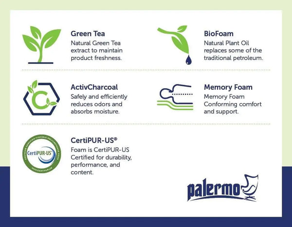 Palermo King Mattress Memory Foam Green Tea Infused CertiPUR Approved Deals499