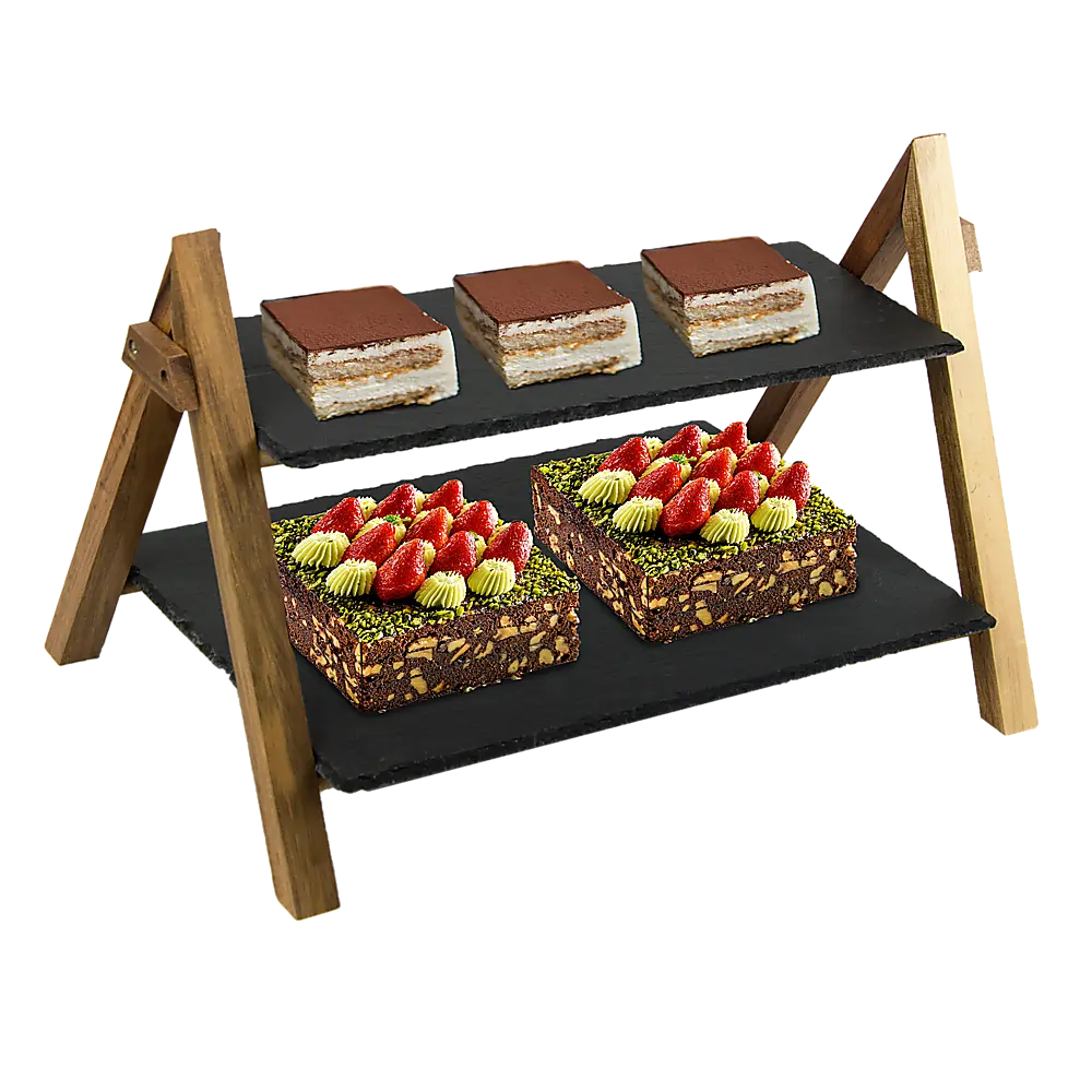 Party 2 Tier Cake Stand Slate Wedding Tiered Serving Stand Afternoon Tea Deals499
