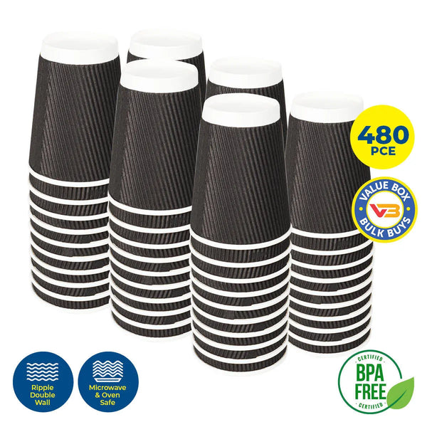 Party Central 480PCE Disposable Coffee Cups Microwave Safe 230ml Deals499