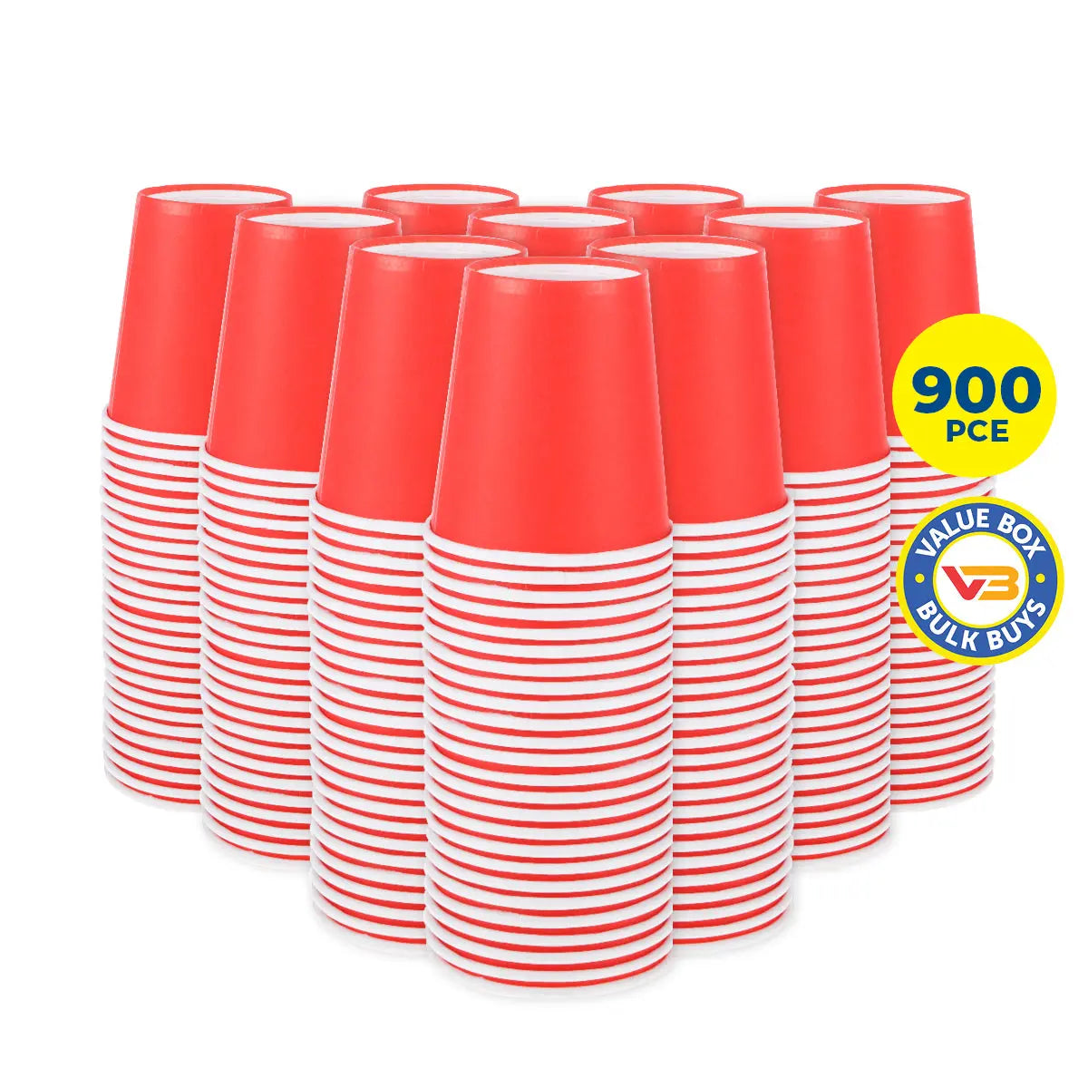Party Central 900PCE Red Paper Cups Disposable Leak Resistant 200ml Deals499
