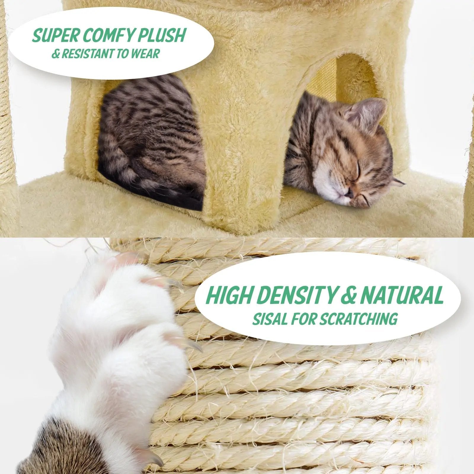 Paw Mate 130cm Beige Cat Tree Soho Multi Level Scratcher Deals499