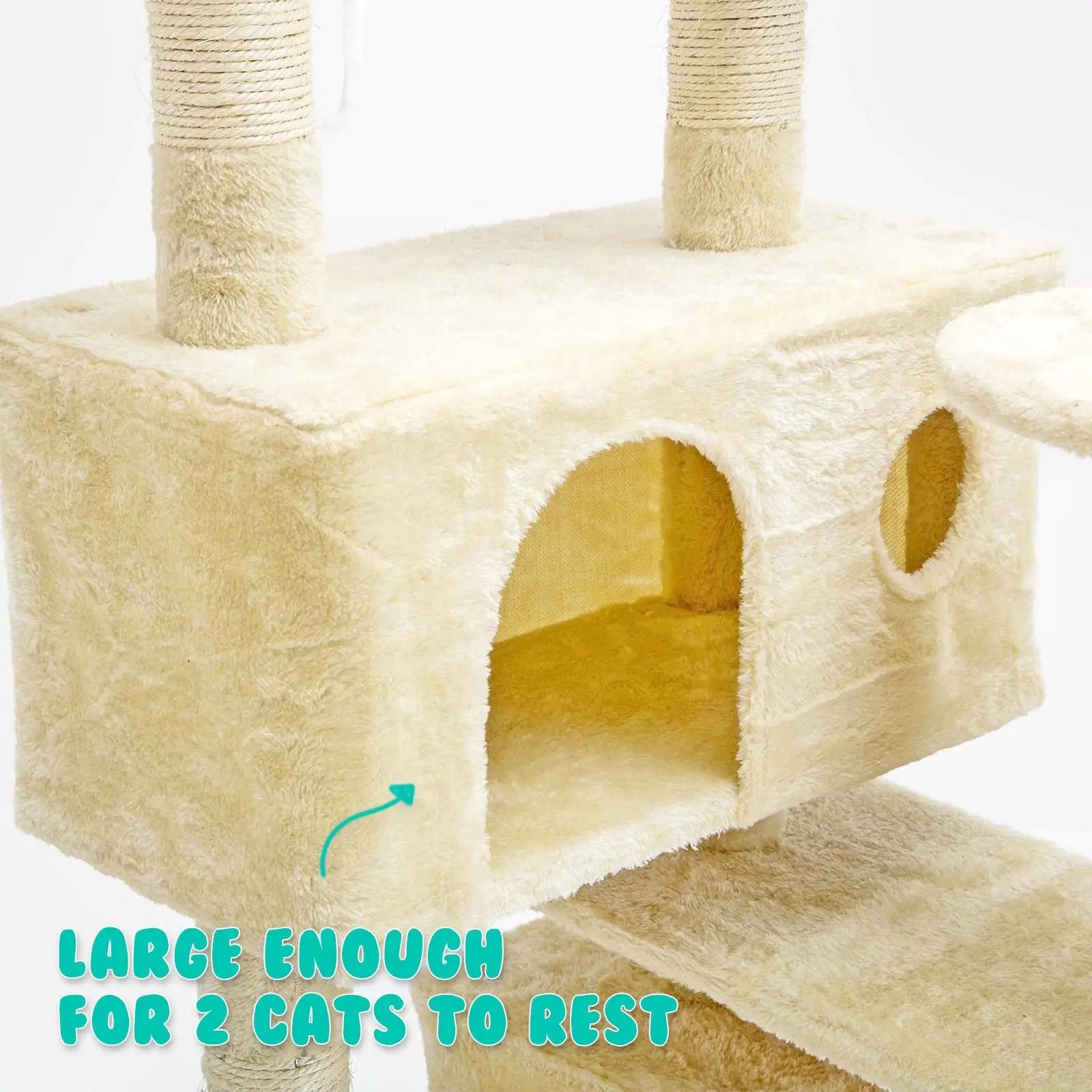 Paw Mate 130cm Beige Cat Tree Soho Multi Level Scratcher Deals499