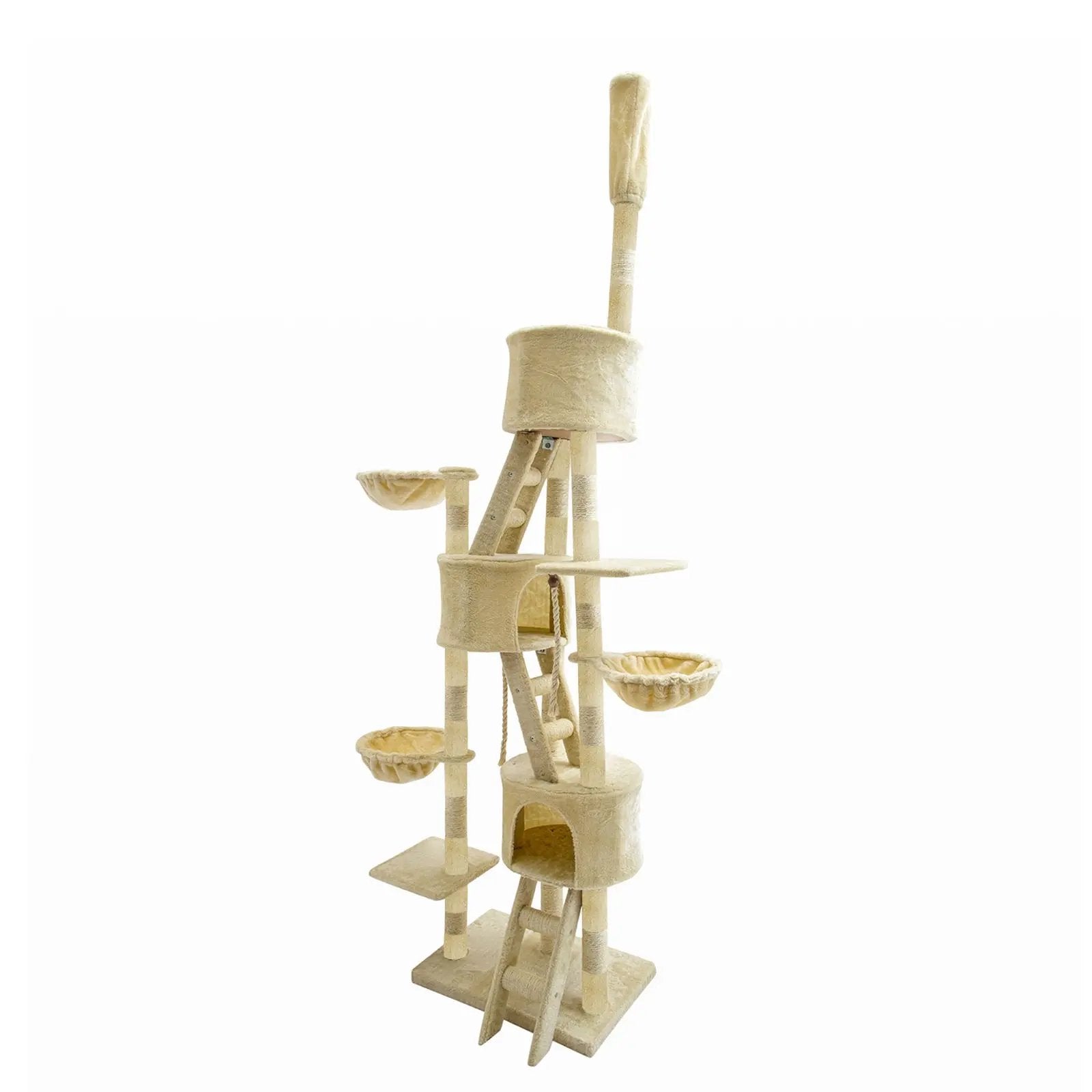 Paw Mate 262cm Beige Cat Tree Paradise Multi Level Scratcher Deals499