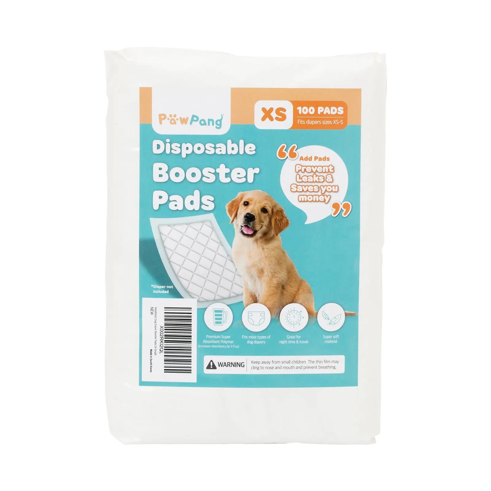 PawPang 100 Ct XS Pet Dog Diaper Liners Booster Pads Disposable Adhesive Deals499