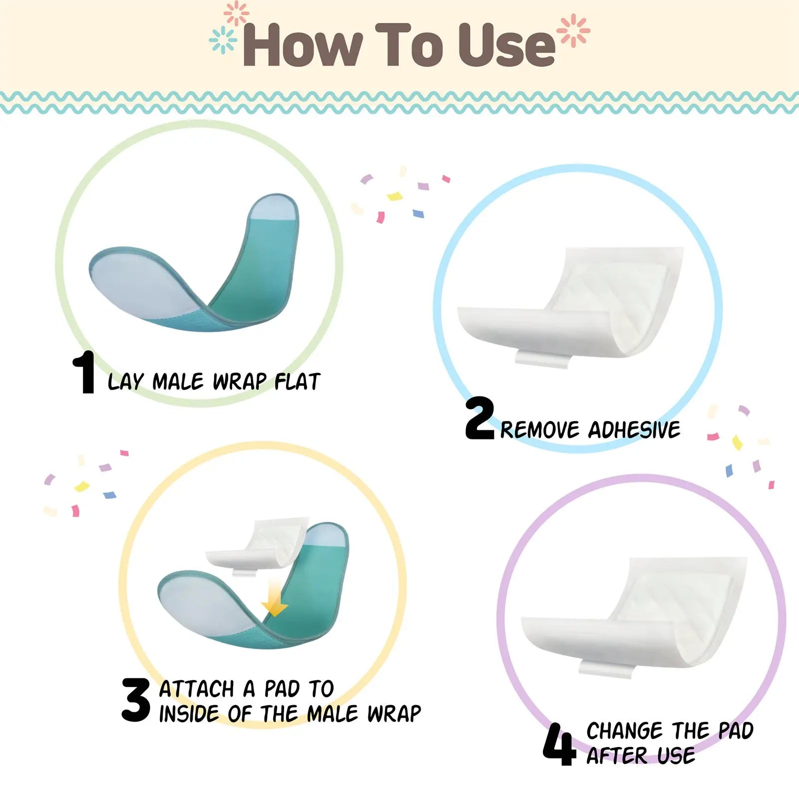 PawPang L Dog Wrap Reusable Male + 10 Ct M Diaper Booster Pads Disposable Deals499