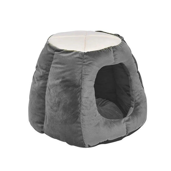 Pet Bed Cat Cave Beds Bedding Castle Igloo Round Nest Comfy Kennel Grey M Deals499