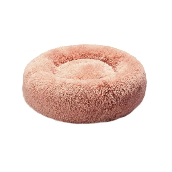 Pet Bed Cat Dog Donut Nest Calming Kennel Cave Deep Sleeping Pink M Deals499