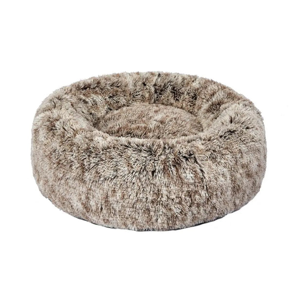 Pet Bed Cat Dog Donut Nest Calming Mat Soft Plush Kennel Coffee L Deals499