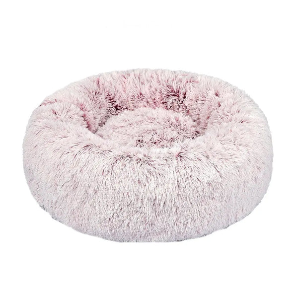 Pet Bed Cat Dog Donut Nest Calming Mat Soft Plush Kennel Pink L Deals499