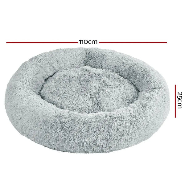 Pet Bed Dog Cat Calming Bed Extra Large 110cm Light Grey Sleeping Comfy Washable Deals499