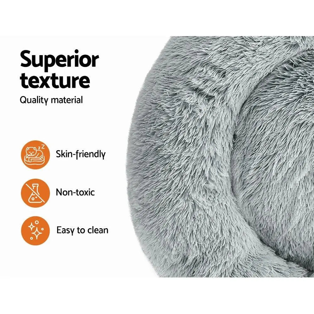 Pet Bed Dog Cat Calming Bed Medium 75cm Light Grey Sleeping Comfy Cave Washable Deals499