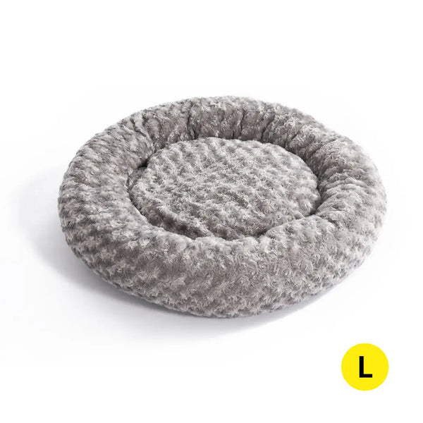Pet Bed Dog Cat Nest Calming Donut Mat Soft Plush Kennel Cave Deep Sleeping L Deals499