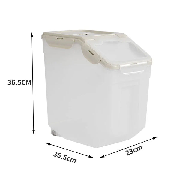 Pet Food Container Dog Cat Feeding Feeder Storage Box With Wheel 10L Deals499